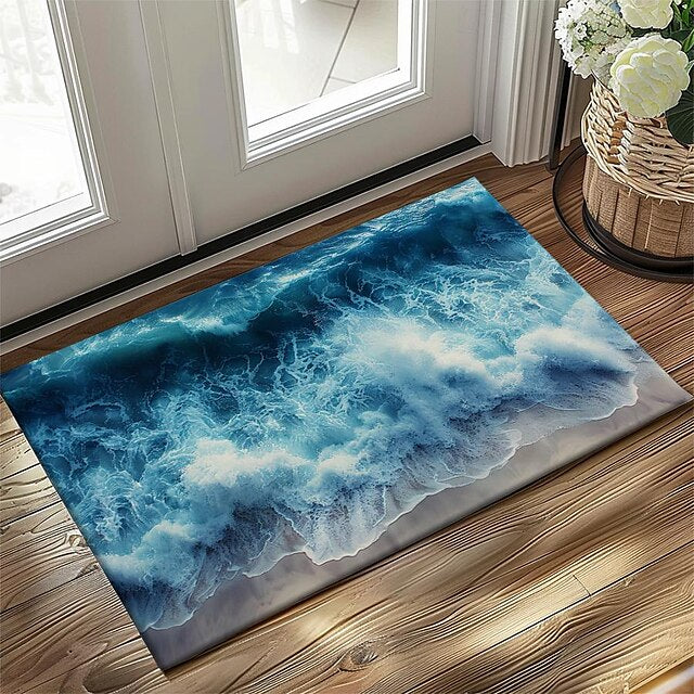 Beach View Doormat Kitchen Mat Floor Mat Non-Slip Area Rug Oil Proof Rug Indoor Outdoor Mat Bedroom Decor Bathroom Mat Entrance Rug