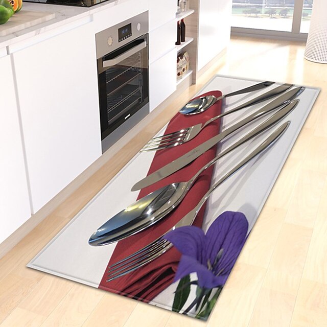 Cutlery Area Rug Kitchen Mat Non-Slip Oil Proof Floor Mat Livingroom Rug Indoor Outdoor Mat Bedroom Decor Bathroom Mat Entrance Rug Door Mat