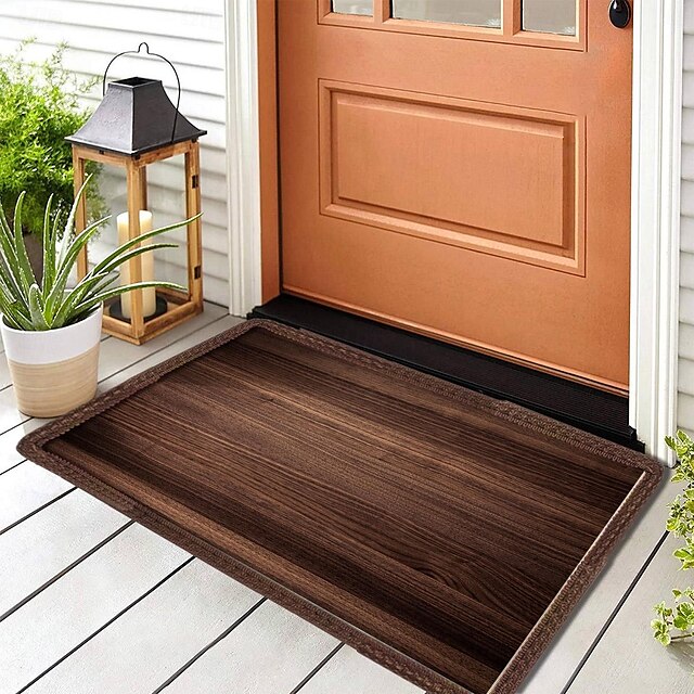 Wooden Plat Doormat Kitchen Mat Floor Mat Non-Slip Area Rug Oil Proof Rug Indoor Outdoor Mat Bedroom Decor Bathroom Mat Entrance Rug