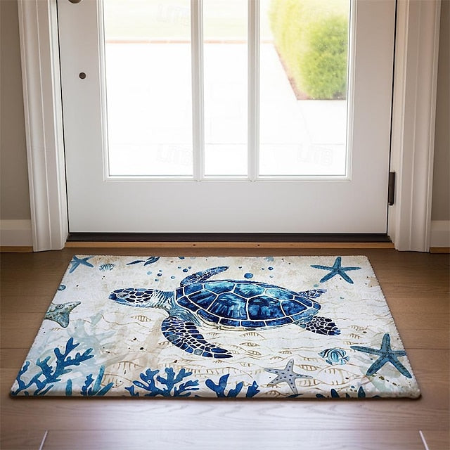 Sea Turtle Doormat Kitchen Mat Floor Mat Non-Slip Area Rug Oil Proof Rug Indoor Outdoor Mat Bedroom Decor Bathroom Mat Entrance Rug