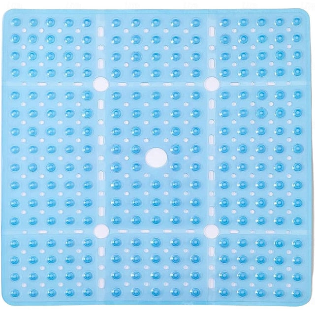 Shower Mats Rubber Shower Mat with Drain Hole - Non-Slip Bathtub Mat for Bathroom, Anti-Mildew, Quick-Drying, Comfortable and Safe for Kids and Elderly