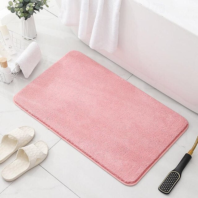 1pc Soft And Comfortable Thick Plush Bath Mat Non-slip For Bathroom, Bedroom, Living Room, Water Absorption And Anti-Slip Design Fall Decor