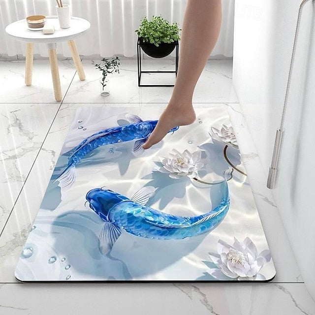 Abstract Graph Bathroom Bath Mats Creative Absorbent Bathroom Rug Diatomaceous Earth Non Slip mats