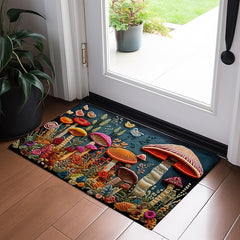 Mushroom Quilting Art Doormat Floor Mats Washable Rugs Kitchen Mat Non-Slip Oil Proof Rug Indoor Outdoor Mat Bedroom Decor Bathroom Mat Entrance Rug