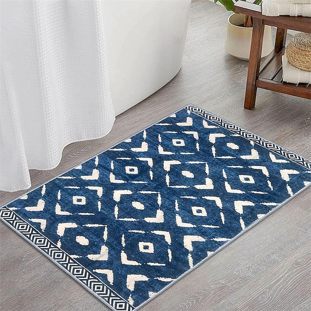 Geometric Abstract Runner Rug Kitchen Mat Non-Slip Oil Proof Rug Indoor Outdoor Mat Bedside Bedroom Decor Bathroom Mat Entrance Rug Door Mat