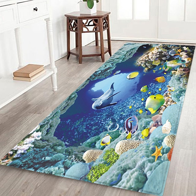 Beach Starfish Beach Collection Pattern Flannel Fabric Print Home Entrance Mattress Bathroom Mattress Mattress