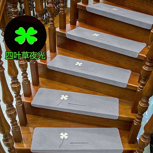 Step Carpet Blacklight Night Style Non-Slip Carpet Stair Treads for Kids Elders and Pets Plant Design Stair Tread Mats