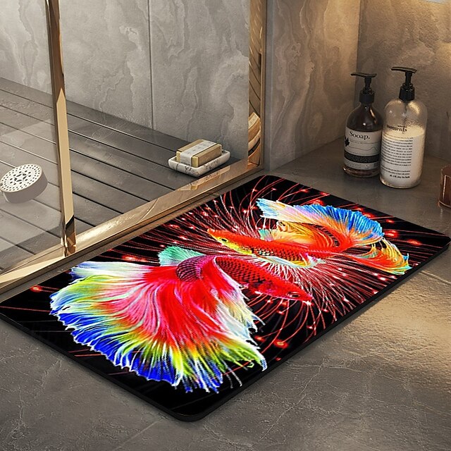 Abstract Graph Bathroom Bath Mats Creative Absorbent Bathroom Rug Diatomaceous Earth Non Slip mats