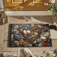 Valentine's Day Love Cobblestone Doormat Kitchen Mat Floor Mat Non-Slip Area Rug Oil Proof Rug Indoor Outdoor Mat Bedroom Decor Bathroom Mat Entrance Rug