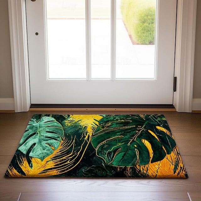 Tropical Leaves Doormat Non-Slip Oil Proof Rug Indoor Outdoor Mat Bedroom Decor Bathroom Mat Entrance Rug Door Mat