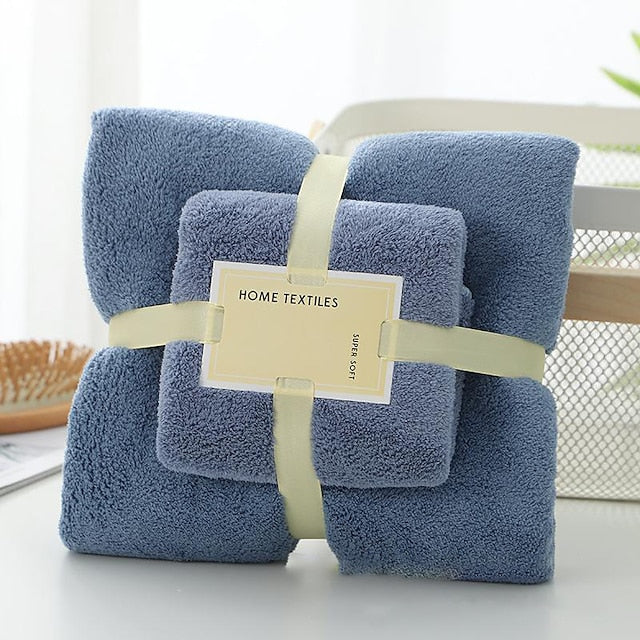 Bath Towels Set for Bathroom,Thick,Soft&Absorbent Fleece Bath Towels,1PC Bath Towel&1PC Hand Towel,Microfiber Quick Dry Bath Towel,Multipurpose Bath Sheets Towels for Bath, Gym and Spa