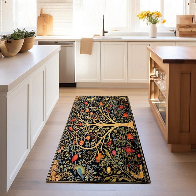 Inspired by William Morris Area Rug Kitchen Mat Non-Slip Oil Proof Floor Mat Livingroom Rug Indoor Outdoor Mat Bedroom Decor Bathroom Mat Entrance Rug Door Mat Bird Tree of Life