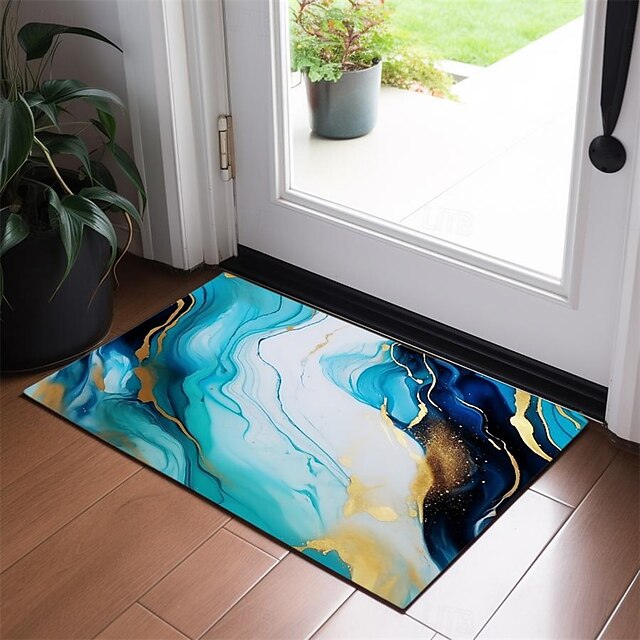 Marble Pattern Doormat Floor Mats Washable Rugs Kitchen Mat Non-Slip Oil Proof Rug Indoor Outdoor Mat Bedroom Decor Bathroom Mat Entrance Rug