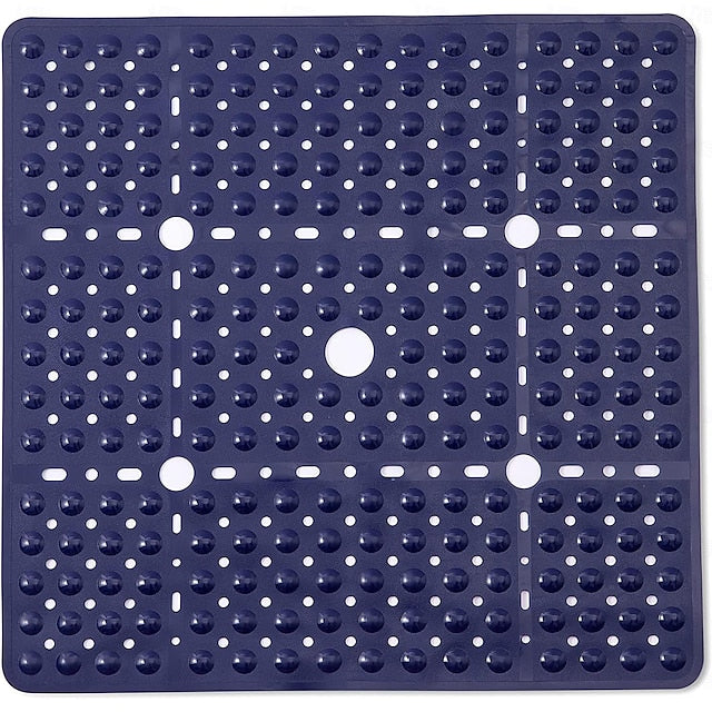 Shower Mats Rubber Shower Mat with Drain Hole - Non-Slip Bathtub Mat for Bathroom, Anti-Mildew, Quick-Drying, Comfortable and Safe for Kids and Elderly