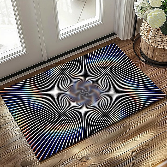 3D Vortex Doormat Kitchen Mat Floor Mat Non-Slip Area Rug Oil Proof Rug Indoor Outdoor Mat Bedroom Decor Bathroom Mat Entrance Rug Optical Illusion