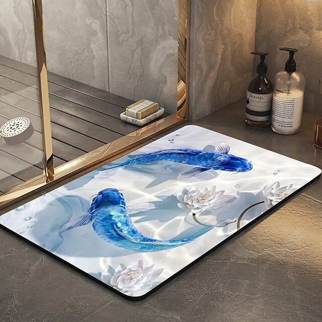 Abstract Graph Bathroom Bath Mats Creative Absorbent Bathroom Rug Diatomaceous Earth Non Slip mats