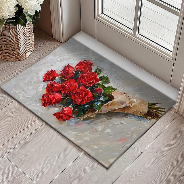 Daisy Flowers Doormat Kitchen Mat Floor Mat Non-Slip Area Rug Oil Proof Rug Indoor Outdoor Mat Bedroom Decor Bathroom Mat Entrance Rug