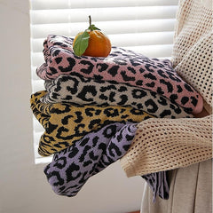 Combed Cotton Towel Set Retro Leopard Print Cotton Towel Bath Towel Beach Towel 32 Counts