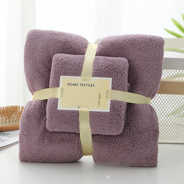 Bath Towels Set for Bathroom,Thick,Soft&Absorbent Fleece Bath Towels,1PC Bath Towel&1PC Hand Towel,Microfiber Quick Dry Bath Towel,Multipurpose Bath Sheets Towels for Bath, Gym and Spa