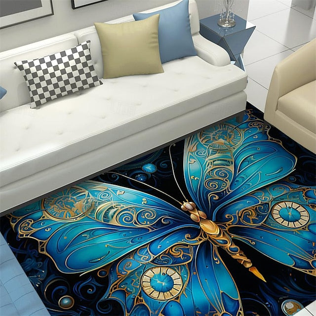 Art Butterfly Area Rug Kitchen Mat Non-Slip Oil Proof Floor Mat Livingroom Rug Indoor Outdoor Mat Bedroom Decor Bathroom Mat Entrance Rug Door Mat