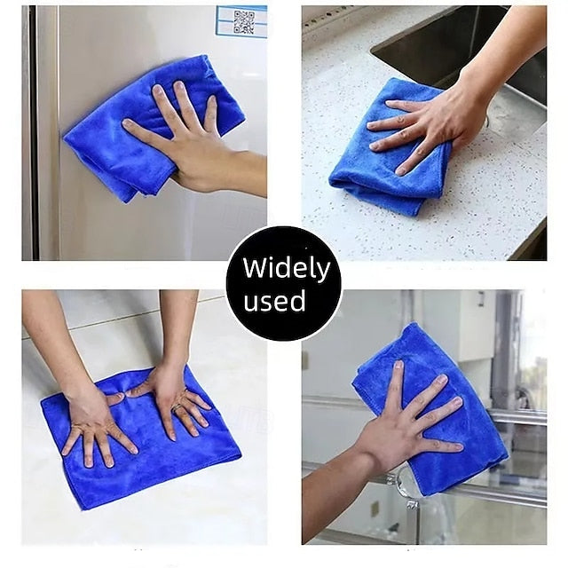 5pcs Car towels ultra-fine fiber car towels car towels glass towels kitchen small square towels absorbent car wash towels widely used for cleaning blue towels