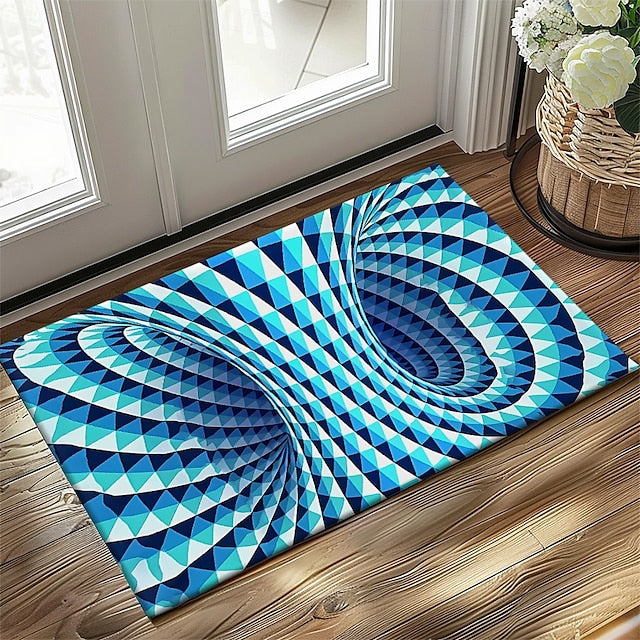 3D Vortex Doormat Kitchen Mat Floor Mat Non-Slip Area Rug Oil Proof Rug Indoor Outdoor Mat Bedroom Decor Bathroom Mat Entrance Rug Optical Illusion