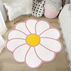 Area Rugs Flower Shaped Rugs Simple 3D Big Flower Carpet Washable Floor Mats