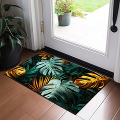 Tropical Leaves Doormat Non-Slip Oil Proof Rug Indoor Outdoor Mat Bedroom Decor Bathroom Mat Entrance Rug Door Mat