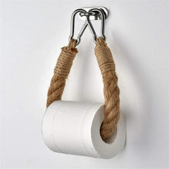 Vintage Hemp Rope Toilet Paper Holder - Easy Assembly, Jute Towel Holder for Bathroom or Kitchen, Toilet Roll Holder, Knitting Towel Rack, Bathroom Hanging Towel Hook