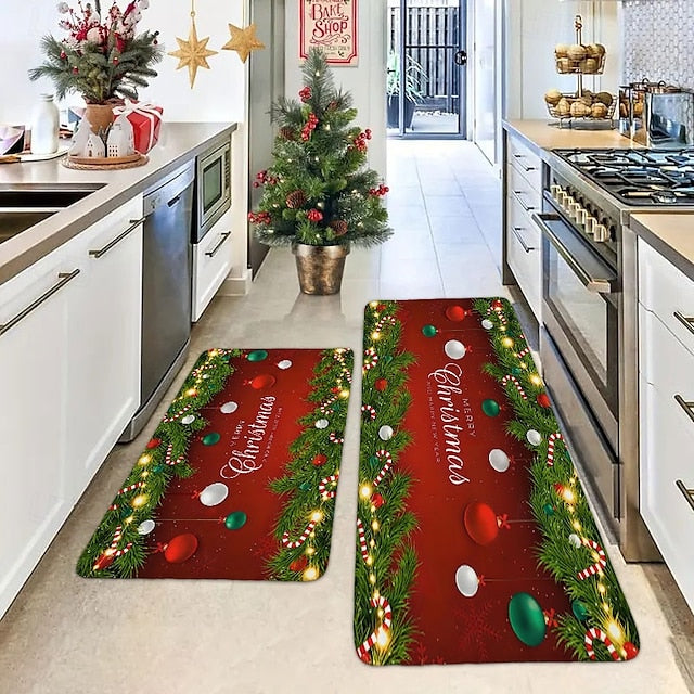 Christmas Decorations Area Rug Kitchen Mat Non-Slip Oil Proof Floor Mat Livingroom Rug Indoor Outdoor Mat Bedroom Decor Bathroom Mat Entrance Rug Door Mat