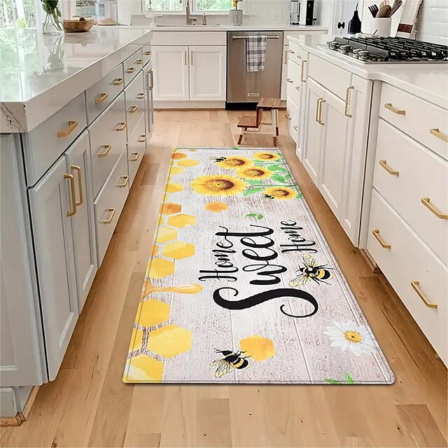 Sunflowers Area Rug Kitchen Mat Non-Slip Oil Proof Floor Mat Livingroom Rug Indoor Outdoor Mat Bedroom Decor Bathroom Mat Entrance Rug Door Mat Black