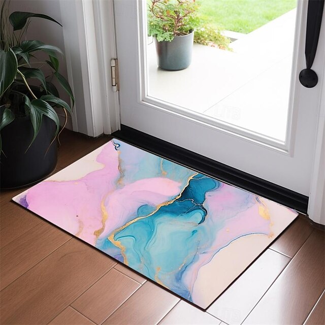 Marble Pattern Doormat Floor Mats Washable Rugs Kitchen Mat Non-Slip Oil Proof Rug Indoor Outdoor Mat Bedroom Decor Bathroom Mat Entrance Rug