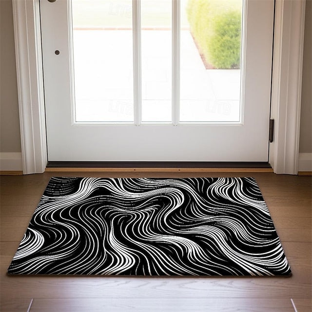 Abstract Line Doormat Floor Mats Washable Rugs Kitchen Mat Non-Slip Oil Proof Rug Indoor Outdoor Mat Bedroom Decor Bathroom Mat Entrance Rug