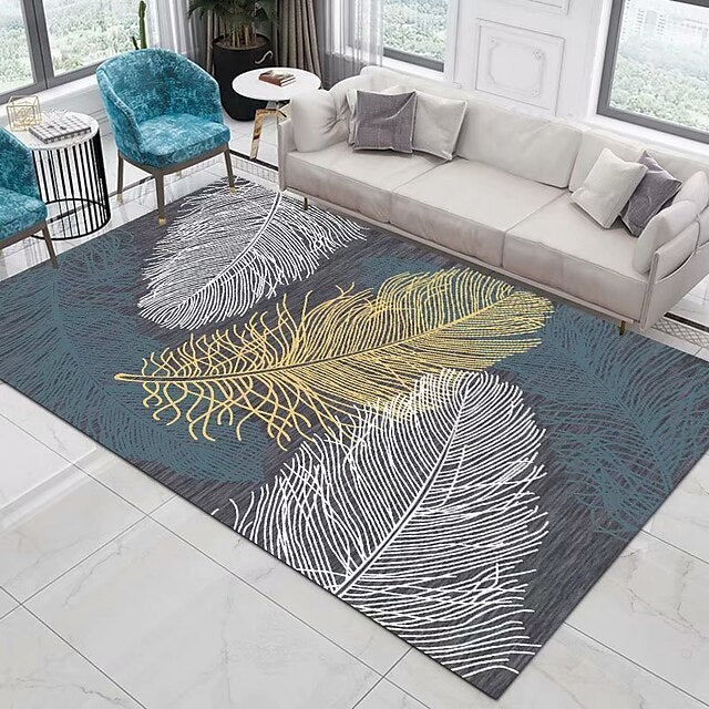 3D Printing Carpet Leaf Printing Floor Mat Square Living Room Bedroom Carpet Door Mat