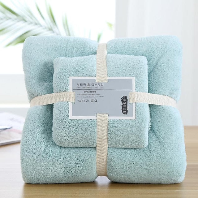 Thick, Soft & Absorbent Bath Towels Set for Bathroom, Plush Microfiber Quick Dry Bath Towel, 1PC Bath Towel& 1PC Hand Towel, Multipurpose Towels for Bath, Gym and Spafor wedding