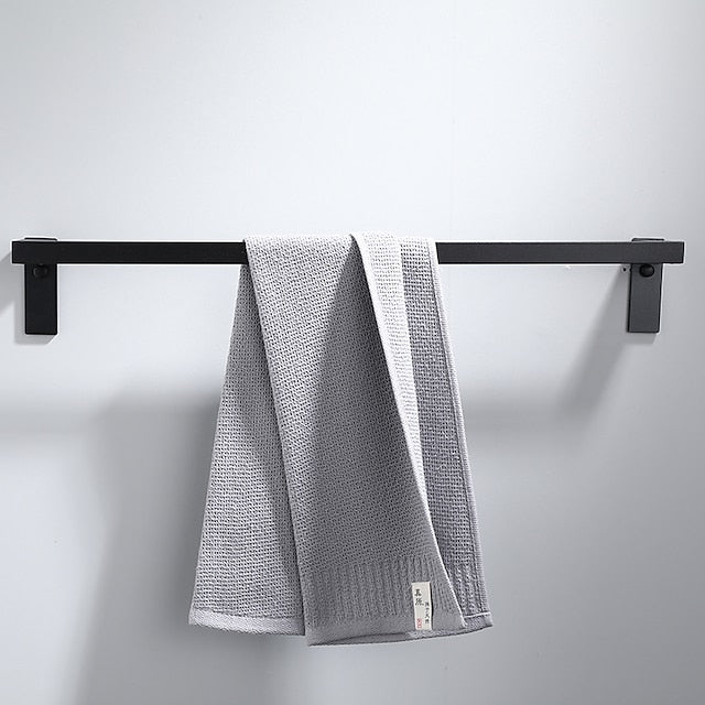 Towel Bar Wall Mounted 60cm Aluminum Towel Holder for Bathroom Aluminum Bathroom Hardware Single/Double Type Towel Rack(Silver/Black/Grey)