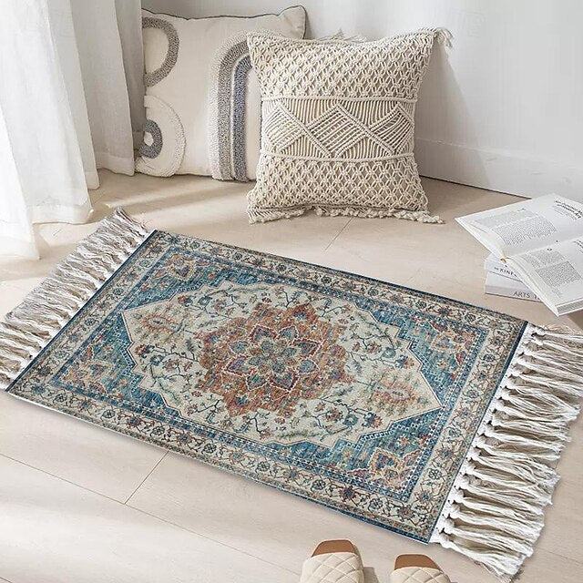 Woven Bohemian Mandala Doormat Kitchen Mat Floor Mat Non-Slip Area Rug Oil Proof Rug Indoor Outdoor Mat Bedroom Decor Bathroom Mat Entrance Rug