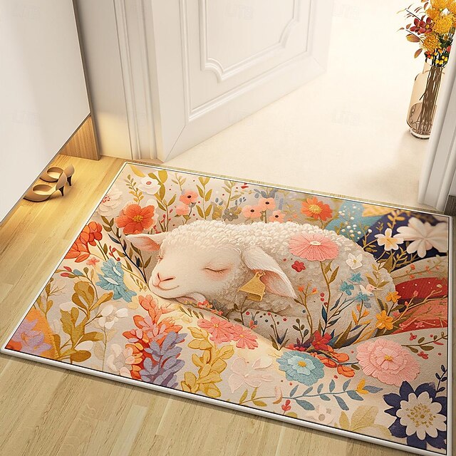 Sheep Doormat Kitchen Mat Floor Mat Non-Slip Area Rug Oil Proof Rug Indoor Outdoor Mat Bedroom Decor Bathroom Mat Entrance Rug