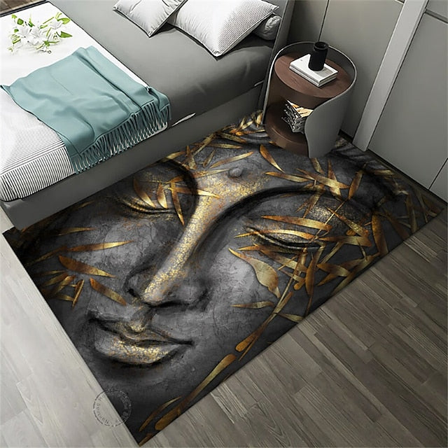 Art Buddha Boho Area Rug Non Slip Floor Mat Bedside Livingroom Bedroom Indoor Outdoor