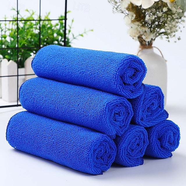 5pcs Car towels ultra-fine fiber car towels car towels glass towels kitchen small square towels absorbent car wash towels widely used for cleaning blue towels