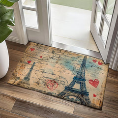 Graffiti Doormat Kitchen Mat Floor Mat Non-Slip Area Rug Oil Proof Rug Indoor Outdoor Mat Bedroom Decor Bathroom Mat Entrance Rug Eiffel Tower