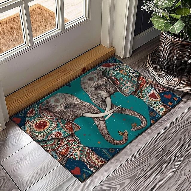 Duo Leopards Doormat Floor Mats Washable Rugs Kitchen Mat Non-Slip Oil Proof Rug Indoor Outdoor Mat Bedroom Decor Bathroom Mat Entrance Rug