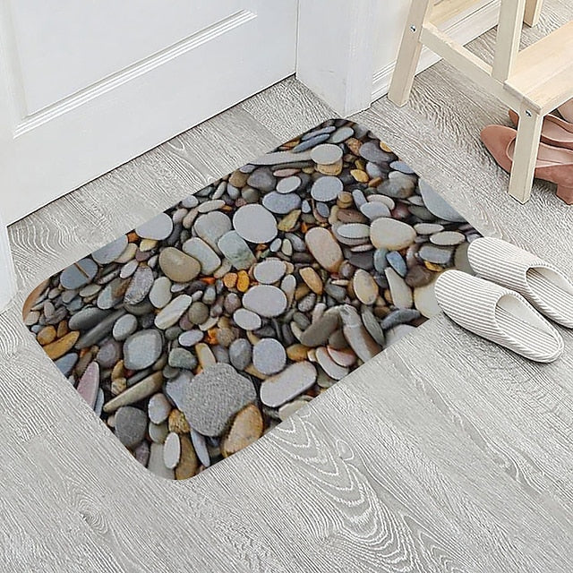 Cobblestone Pattern Door Mat Floor mats Washable Rugs Kitchen Mat Anti-Slip Non Skid Area Rug Front Livingroom Bedroom 1pc