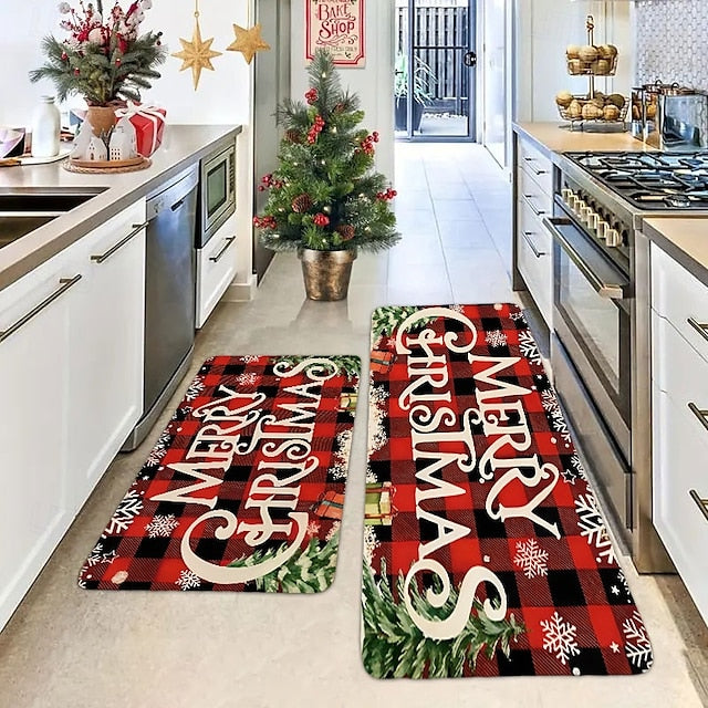 Christmas Decorations Area Rug Kitchen Mat Non-Slip Oil Proof Floor Mat Livingroom Rug Indoor Outdoor Mat Bedroom Decor Bathroom Mat Entrance Rug Door Mat