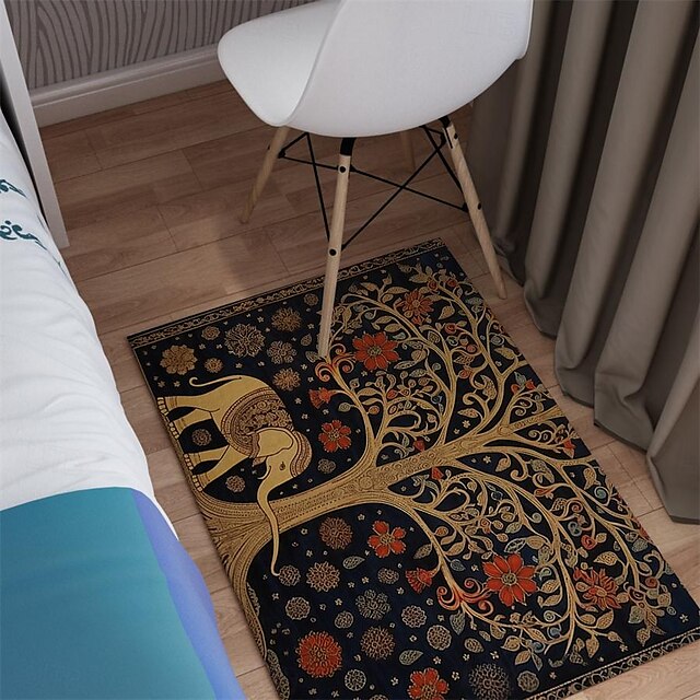 Boho Elephants Area Rug Kitchen Mat Non-Slip Oil Proof Floor Mat Livingroom Rug Indoor Outdoor Mat Bedroom Decor Bathroom Mat Entrance Rug Door Mat