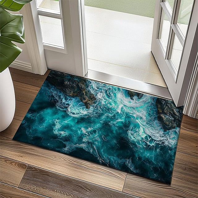 Beach View Doormat Kitchen Mat Floor Mat Non-Slip Area Rug Oil Proof Rug Indoor Outdoor Mat Bedroom Decor Bathroom Mat Entrance Rug