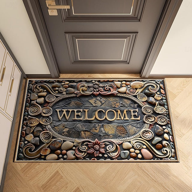 Valentine's Day Cobblestone Home Doormat Kitchen Mat Floor Mat Non-Slip Area Rug Oil Proof Rug Indoor Outdoor Mat Bedroom Decor Bathroom Mat Entrance Rug