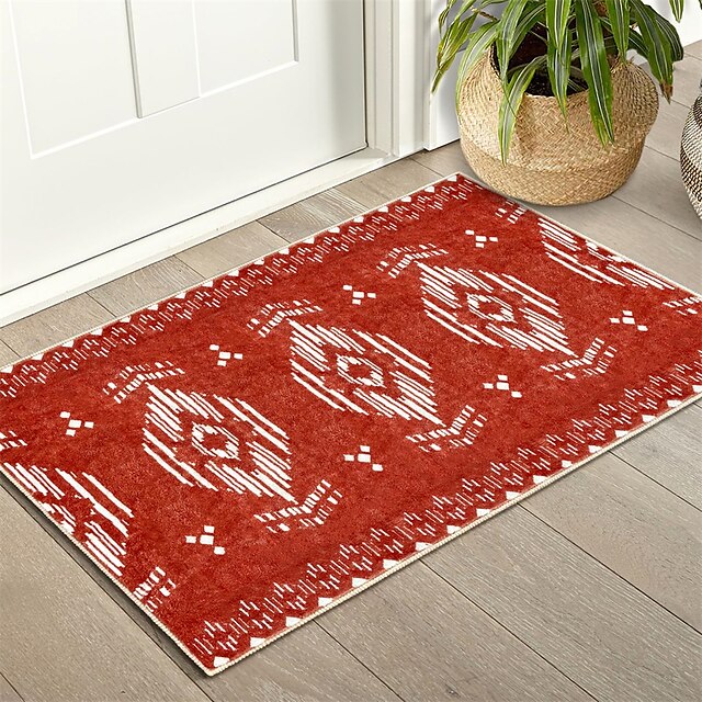 Geometric Abstract Runner Rug Kitchen Mat Non-Slip Oil Proof Rug Indoor Outdoor Mat Bedside Bedroom Decor Bathroom Mat Entrance Rug Door Mat