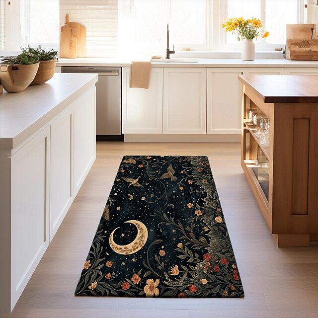 Botanical Night Area Rug Kitchen Mat Non-Slip Oil Proof Floor Mat Livingroom Rug Indoor Outdoor Mat Bedroom Decor Bathroom Mat Entrance Rug Door Mat Bird Tree of Life