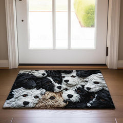 Yarn Cute Dogs Doormat Floor Mats Washable Rugs Kitchen Mat Non-Slip Oil Proof Rug Indoor Outdoor Mat Bedroom Decor Bathroom Mat Entrance Rug